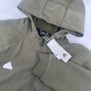 NEW Adidas Mens XL Designed Gameday Full Zip Hoodie‎ Olive Strata Green $120